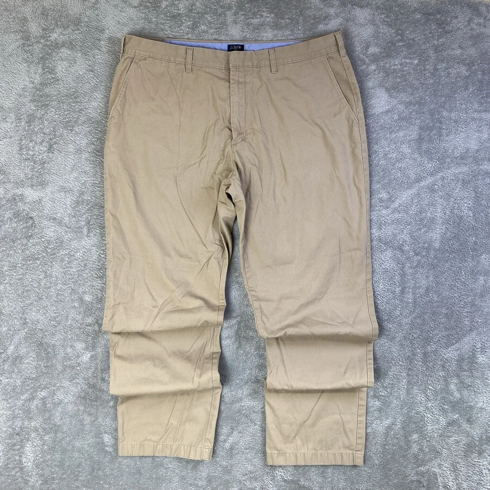 J Crew Chino Pants Men Beige 38x32 The Bleecker Summer Weight Chino 100% Cotton